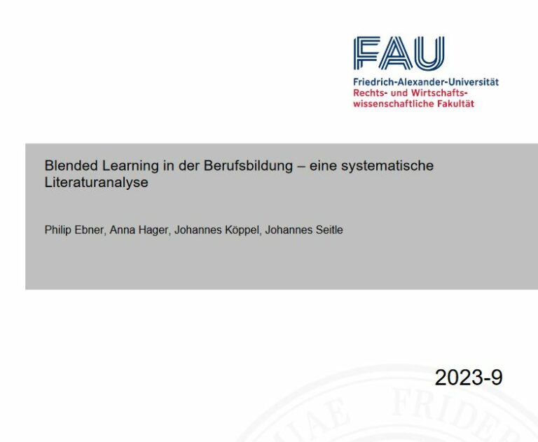 Neuerscheinung in der weißen Reihe: Blended Learning in der Berufsbildung – eine systematische Literaturanalyse